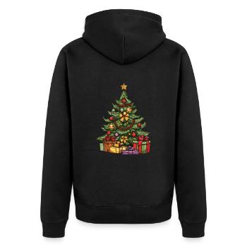 Tanne Xmas Weihnachten - Unisex Premium Bio Zip Hoodie - Schwarz - Hinten - Nico (187cm)
