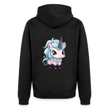 Licorne Animal Bébé Anime Hiver - Veste à capuche bio Premium Unisexe - noir - Dos - Nico (187cm)