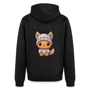 Écureuil Animal bébé bande dessinée hiver - Veste à capuche bio Premium Unisexe - noir - Dos - Nico (187cm)