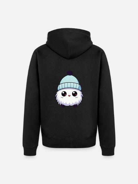 Eskimo Cold Winter Creature - Unisex Premium Organic Zip Hoodie - black
