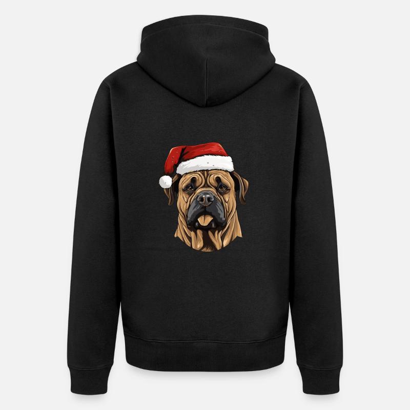 Tête de Noël Boerboel Dog - Veste à capuche bio Premium Unisexe - noir