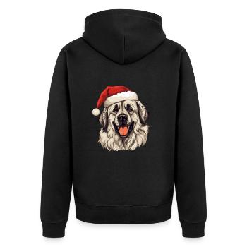 Leonberger Hund Weihnachten Kopf - Unisex Premium Bio Zip Hoodie - Schwarz - Hinten - Nico (187cm)