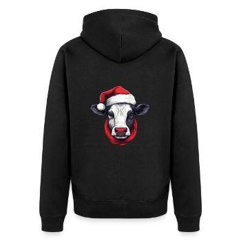 Tête d’animal de Noël de vache - Veste à capuche bio Premium Unisexe - noir - Dos - Nico (187cm)