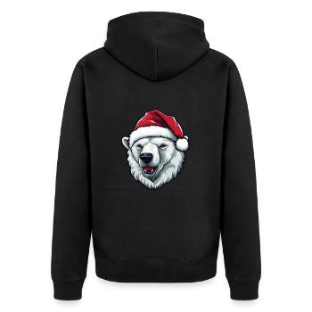 Tête d’ours polaire Portrait de Noël ours polaire - Veste à capuche bio Premium Unisexe - noir - Dos - Nico (187cm)