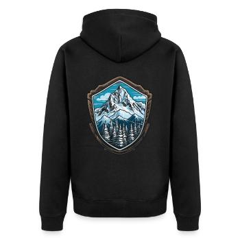 Montagnes Symbole Alpinisme - Veste à capuche bio Premium Unisexe - noir - Dos - Nico (187cm)