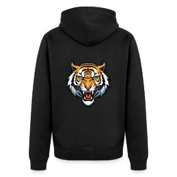 Tête de tigre - Veste à capuche bio Premium Unisexe - noir - Dos - Nico (187cm)