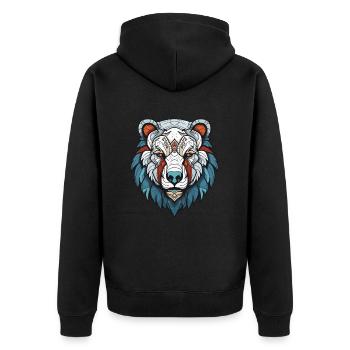 Tête d’ours polaire Ours polaire - Veste à capuche bio Premium Unisexe - noir - Dos - Nico (187cm)