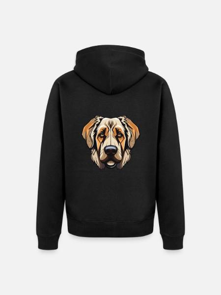 Kangal Dog Head - Unisex Premium Organic Zip Hoodie - black