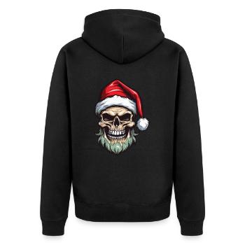 Santa Claus Skull - Unisex Premium Organic Zip Hoodie - black - Back - Nico (187cm)