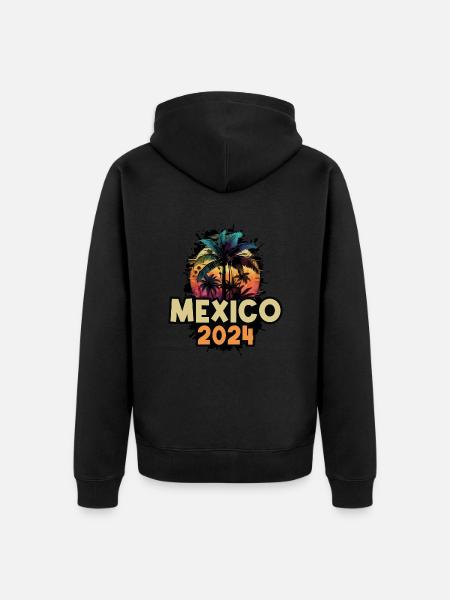 Mexico 2024 Holiday Saying - Unisex Premium Organic Zip Hoodie - black