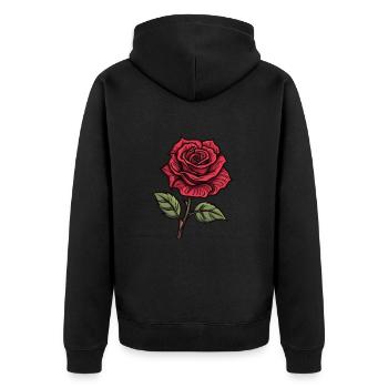 Rose Symbole Amour - Veste à capuche bio Premium Unisexe - noir - Dos - Nico (187cm)