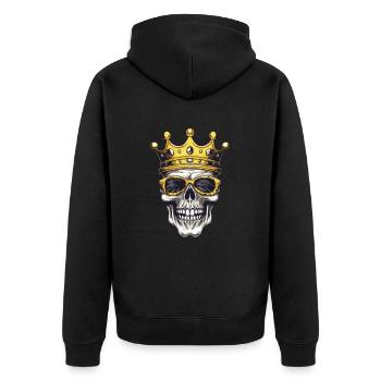 Fête de la couronne du roi du crâne - Veste à capuche bio Premium Unisexe - noir - Dos - Nico (187cm)