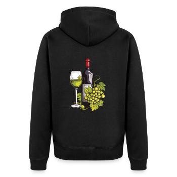 Verre à vin VinRaisins Vin - Veste à capuche bio Premium Unisexe - noir - Dos - Nico (187cm)