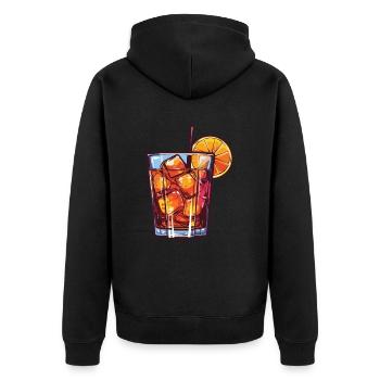 Limonade Drink - Unisex Premium Bio Zip Hoodie - Schwarz - Hinten - Nico (187cm)