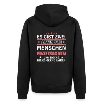 Professoren Geschenk - zwei Arten von... Design - Unisex Premium Bio Zip Hoodie - Schwarz - Hinten - Nico (187cm)