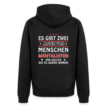 Mentalisten Geschenk - zwei Arten von... Design - Unisex Premium Bio Zip Hoodie - Schwarz - Hinten - Nico (187cm)