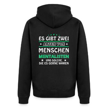 Mentalist Geschenk - zwei Arten von... Design - Unisex Premium Bio Zip Hoodie - Schwarz - Hinten - Nico (187cm)