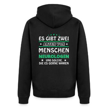 Neurologe Geschenk - zwei Arten von... Design - Unisex Premium Bio Zip Hoodie - Schwarz - Hinten - Nico (187cm)