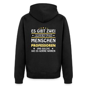 Professoren Geschenk - zwei Arten von... Design - Unisex Premium Bio Zip Hoodie - Schwarz - Hinten - Nico (187cm)
