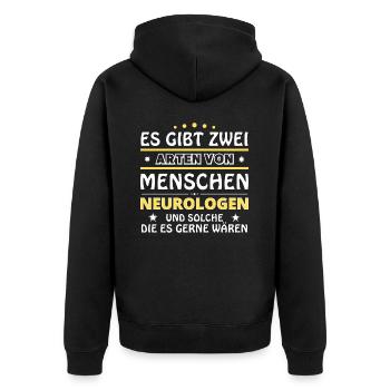 Neurologen Geschenk - zwei Arten von... Design - Unisex Premium Bio Zip Hoodie - Schwarz - Hinten - Nico (187cm)