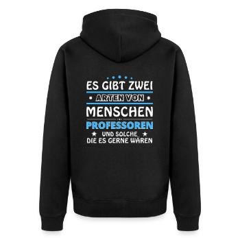 Professoren Geschenk - zwei Arten von... Design - Unisex Premium Bio Zip Hoodie - Schwarz - Hinten - Nico (187cm)