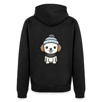 Chien Animal Bébé Bande Dessinée - Veste à capuche bio Premium Unisexe - noir - Dos - Nico (187cm)