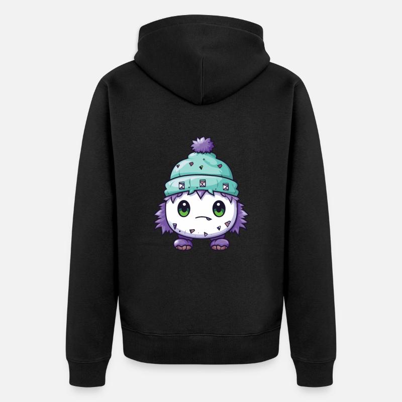 Winter Eskimo Baby Comic - Unisex Premium Bio Zip Hoodie - Schwarz