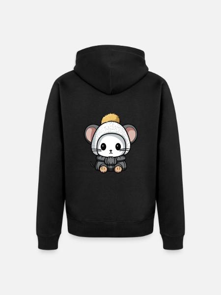 Mouse Animal Baby Comic - Unisex Premium Organic Zip Hoodie - black
