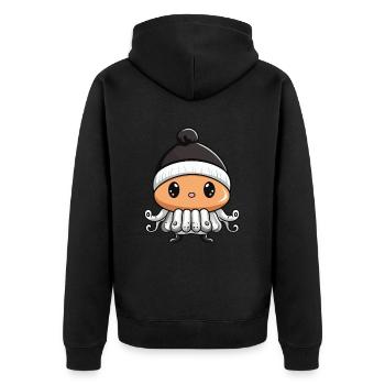 Pieuvre Animal Bébé Bande Dessinée - Veste à capuche bio Premium Unisexe - noir - Dos - Nico (187cm)