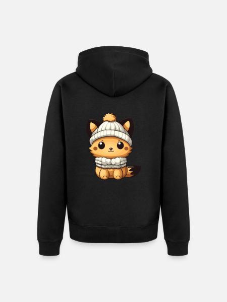 Fox Animal Baby Comic - Unisex Premium Organic Zip Hoodie - black