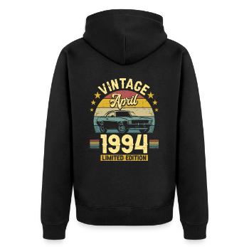 Anniversaire Avril 1994 30 Ans Anniversaire - Veste à capuche bio Premium Unisexe - noir - Dos - Nico (187cm)