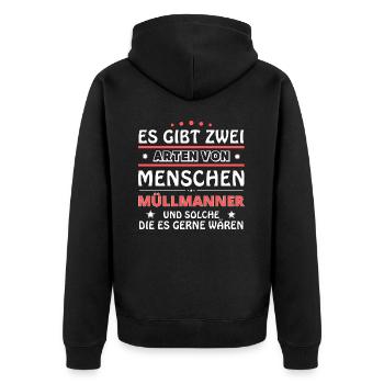 Garbage Men Gift - Two Types of... Design - Unisex Premium Organic Zip Hoodie - black - Back - Nico (187cm)