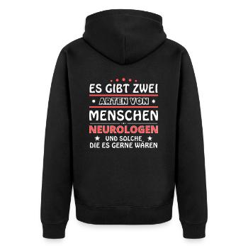 Neurologen Geschenk - zwei Arten von... Design - Unisex Premium Bio Zip Hoodie - Schwarz - Hinten - Nico (187cm)