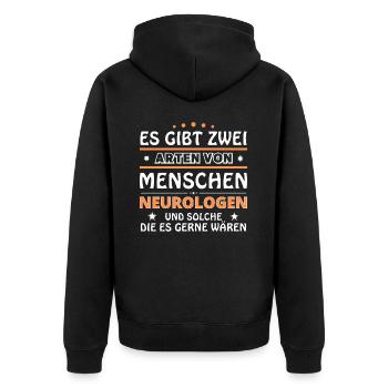 Neurologen Geschenk - zwei Arten von... Design - Unisex Premium Bio Zip Hoodie - Schwarz - Hinten - Nico (187cm)