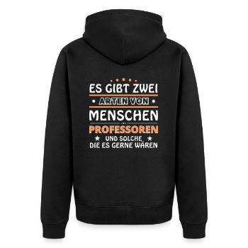 Professoren Geschenk - zwei Arten von... Design - Unisex Premium Bio Zip Hoodie - Schwarz - Hinten - Nico (187cm)