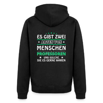 Professoren Geschenk - zwei Arten von... Design - Unisex Premium Bio Zip Hoodie - Schwarz - Hinten - Nico (187cm)