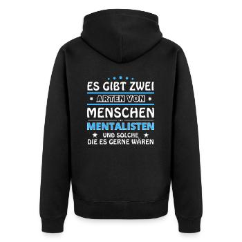 Mentalist Gift - Two Types of... Design - Unisex Premium Organic Zip Hoodie - black - Back - Nico (187cm)