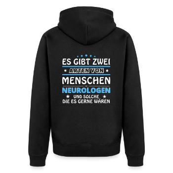 Neurologen Geschenk - zwei Arten von... Design - Unisex Premium Bio Zip Hoodie - Schwarz - Hinten - Nico (187cm)