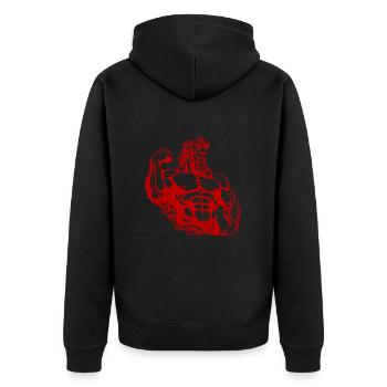 Greek Fighter Spartan - Unisex Premium Organic Zip Hoodie - black - Back - Nico (187cm)