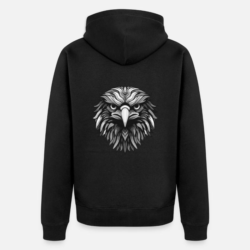 Tête d’animal d’aigle - Veste à capuche bio Premium Unisexe - noir