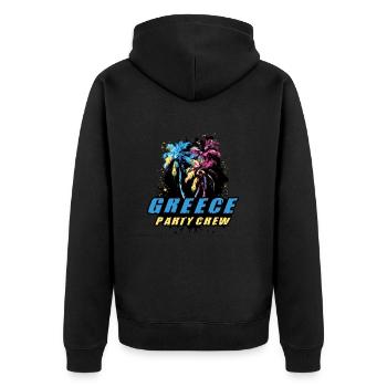 Greece Party Crew Urlaub Spruch - Unisex Premium Bio Zip Hoodie - Schwarz - Hinten - Nico (187cm)