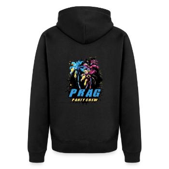 Prag Party Crew Urlaub Spruch - Unisex Premium Bio Zip Hoodie - Schwarz - Hinten - Nico (187cm)