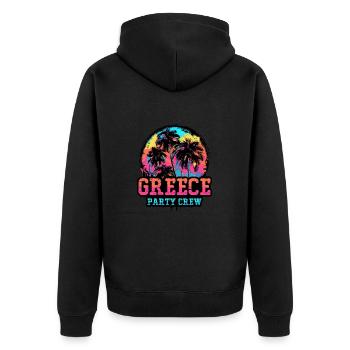 Équipe de fête en Grèce - Veste à capuche bio Premium Unisexe - noir - Dos - Nico (187cm)