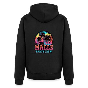 Malle Party Crew - Unisex Premium Bio Zip Hoodie - Schwarz - Hinten - Nico (187cm)