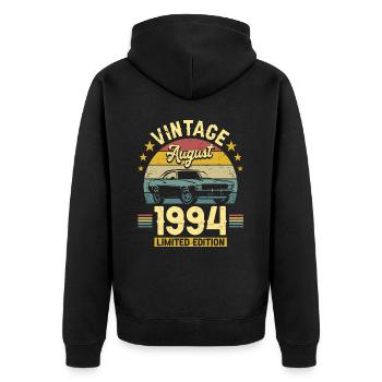 Aout 1994 Voiture 30ème Anniversaire - Veste à capuche bio Premium Unisexe - noir - Dos - Nico (187cm)