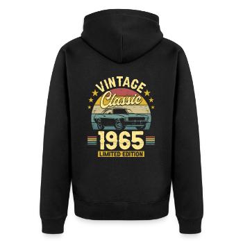 Voiture Année Millésime 1965 60 Ans Anniversaire - Veste à capuche bio Premium Unisexe - noir - Dos - Nico (187cm)
