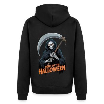 Faucheuse d’Halloween - Veste à capuche bio Premium Unisexe - noir - Dos - Nico (187cm)