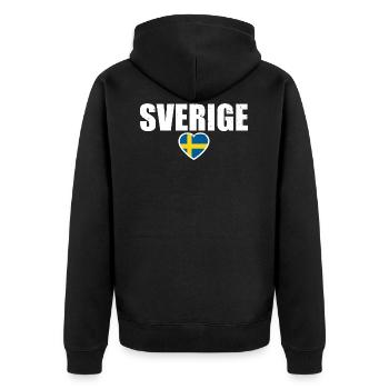 Sverige Suède Vintage Drapeau suédois Suède - Veste à capuche bio Premium Unisexe - noir - Dos - Nico (187cm)