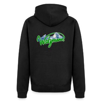 Watzmann - Unisex Premium Bio Zip Hoodie - Schwarz - Hinten - Nico (187cm)
