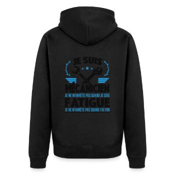 Je Suis Mécanicien Automobile Cadeau Auto Garage - Veste à capuche bio Premium Unisexe - noir - Dos - Nico (187cm)
